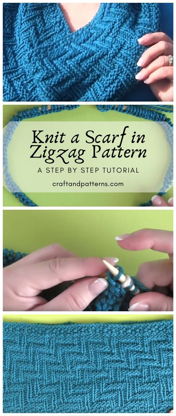 Knit Easy Zigzag Pattern Scarf