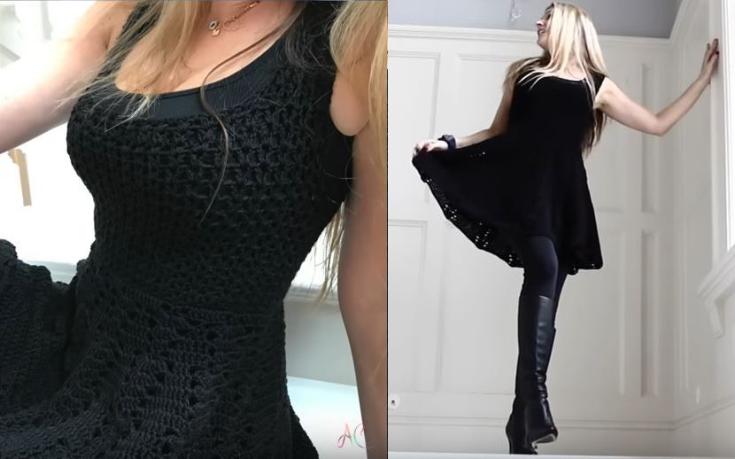 Crochet Little Black Dress
