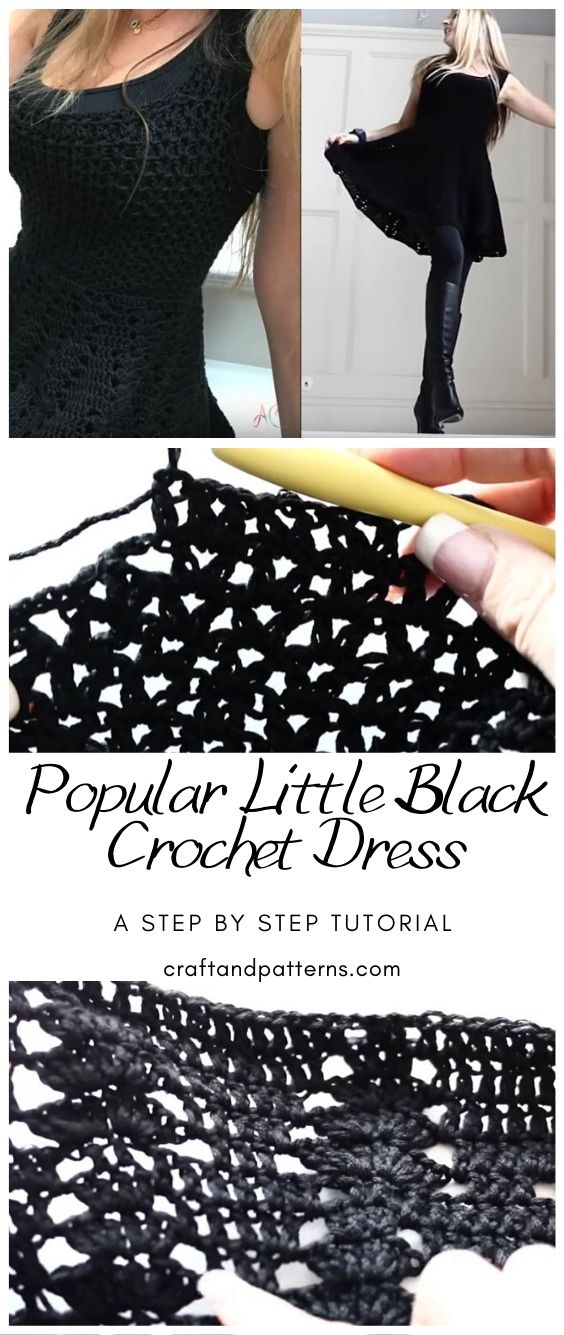 Little Black Crochet Dress