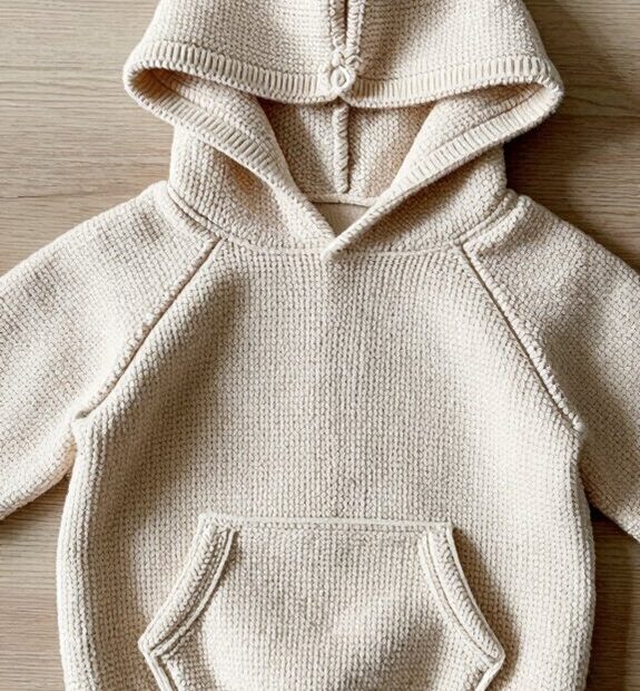 warm crochet hoodie pocket